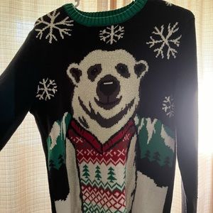 Polar Bear Ugly Christmas Sweater mens small
